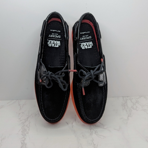 Sperry Star Wars Darth Vader Black and Red Sith Lord Suede Boat Shoes Sz 6.5 - Picture 9 of 15